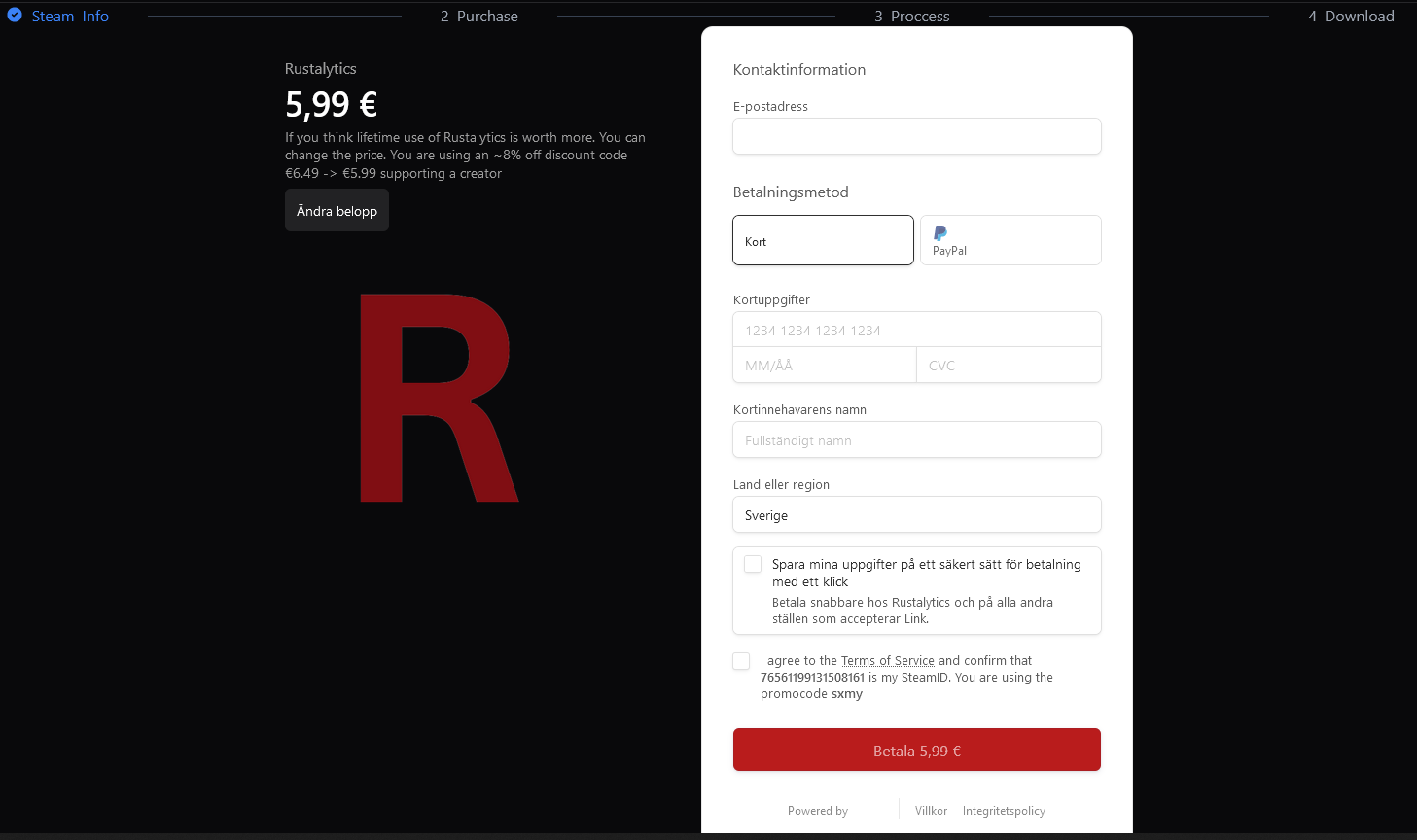 Rustalytics Pro dashboard with paired servers and notifications feed